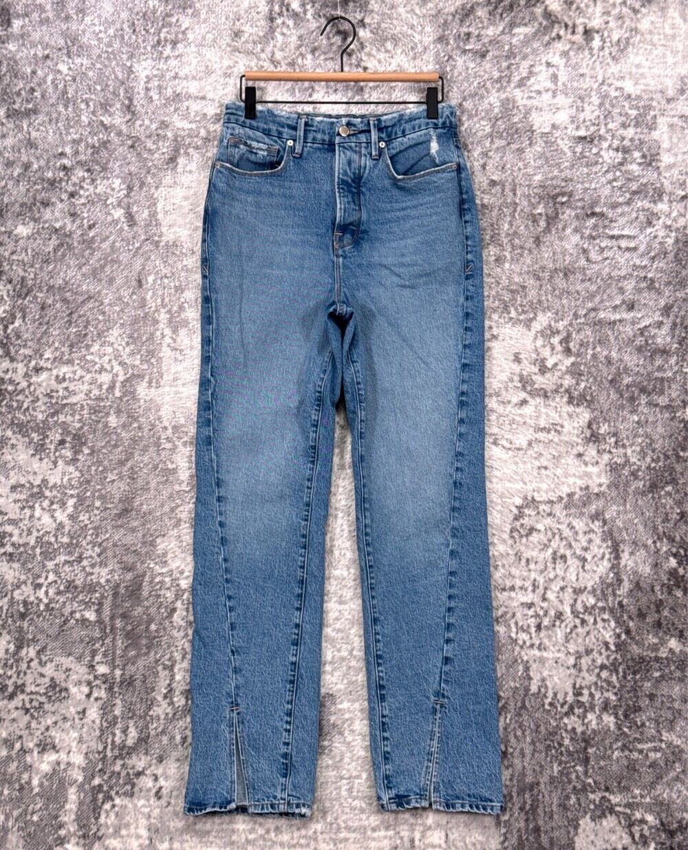 Good American Jeans 6 / 28 Womens Good Boy Straight Split Leg Denim